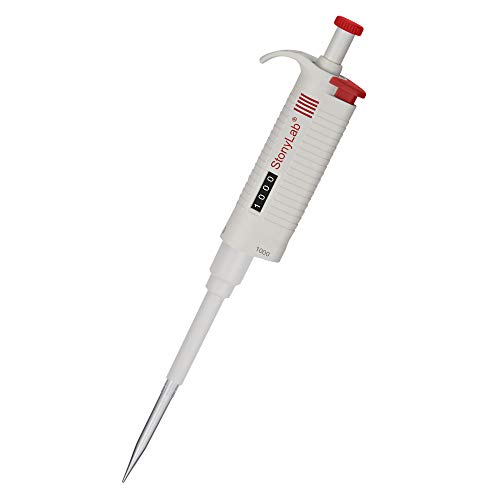 stonylab Einkanal-Pipettierhilfe, Einstellbares Variables Volumen Mikropipette Labor Pipette mit autoklavierbarem Spitzenkonus, Single Channel Pipettor Controller für die Laborforschung, 100-1000ul von stonylab