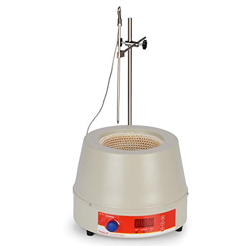 stonylab Elektrisch Heizmantel, Einstellbare Heiz- und Rührelelektromantel Elektrothermischer Heiz mantel Heating Mantle mit Magnetrührer und Digitale Temperaturregelung 220V/300℃ 350W - 1000ml von stonylab