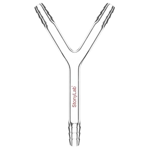 stonylab Glas Anschließen Adapter, Borosilikat Glas Anschlussadapter 8 mm O.D. Y-Förmiges 3-Wege Verbindungsrohr für Laborluftstromregelung Laborbedarf von stonylab