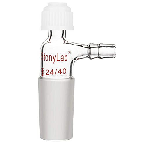 stonylab Glas Einlass Thermometeradapter, 24/40 Innengelenk Inlet Thermometer Adapter mit Seite Gezahnt Schlauchanschluss und Kompressionskappe Laborglaswaren von stonylab