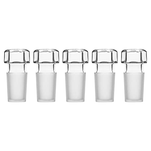 stonylab Glas-Stopper mit Sechskantkopf, Hohlglas Sechskantkopf, Glashohlstopfen für 19/22 Außenglas, mit Geschlossenem Boden (5 Packungen) von stonylab