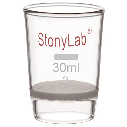 stonylab Labor Glas Gooch Tiegel, Borosilikatglas Niedrige Form Tiegel Gooch Filtertiegel mit Fritte, 30 ml G2 Porosität von stonylab