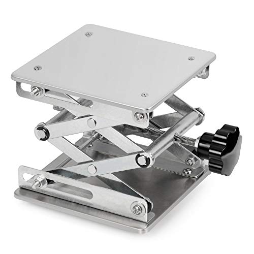 stonylab Laborhebebühne, 150 x 150mm Lab Jack Scherenständer Hubtisch aus Edelstahl, Hebebühne Labor, Erweiterbarer Hebehöhenbereich von 75mm bis 260mm, Maximal Unterstützte Gewicht 10 KG von stonylab