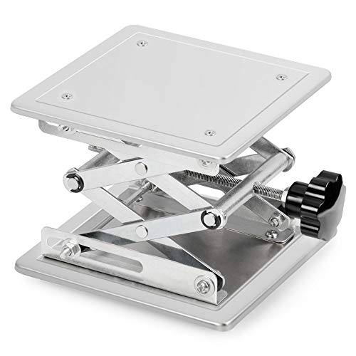 stonylab Laborhebebühne, 200 x 200mm Lab Jack Scherenständer Hubtisch aus Edelstahl, Hebebühne Labor, Erweiterbarer Hebehöhenbereich von 85mm bis 280mm, Maximal Unterstützte Gewicht 15 KG von stonylab