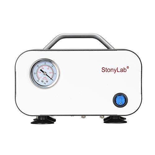 stonylab Membran Vakuumpumpe, Kompakte ölfreie Vakuumpumpe Druckpumpe mit 10 L/min Förderleistung Diaphragm Vacuum Pump für Filtrations- und Destillationsarbeiten im Labor, 110-220V von stonylab