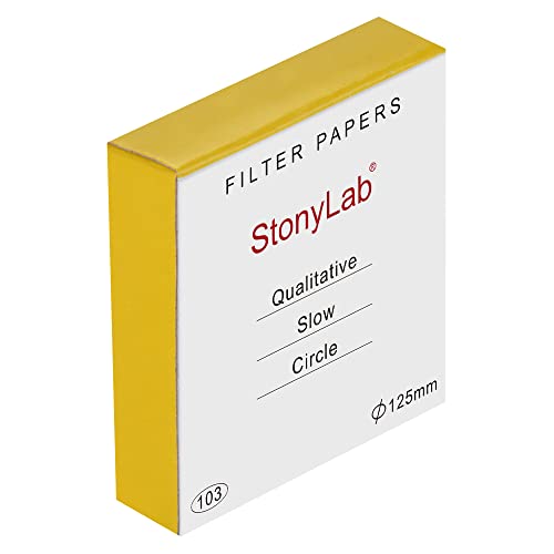 stonylab Qualitatives Filterpapier, 100 Packungen Langsame Flussrate Zellulose Filterpapier Kreise mit 10 Mikron Partikelrückhaltung, 46 mm Durchmesser von stonylab