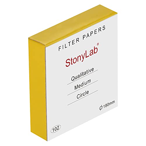 stonylab Qualitatives Filterpapier Rund, Cellulose Filterpapier mit 180mm Durchmesser und Einer Filtrationsgeschwindigkeit von 20 Mikron, Packung mit 100 Stück stonylab Qualitatives Filterpapier Rund, Cellulose Filterpapier mit 180mm Durchmesser und Einer Filtrationsgeschwindigkeit von 20 Mikron, Packung mit 100 Stück von stonylab