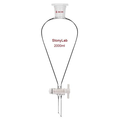 stonylab Scheidetrichter Glas, Borosilikatglas 2000 ml Scheidetrichter Heavy Wall Conical Separatory Funnel Trichter mit Glas Absperrhahn 24/29 Gelenk und PTFE-Absperrhahn, 2000 ml stonylab Scheidetrichter Glas, Borosilikatglas 2000 ml Scheidetrichter Heavy Wall Conical Separatory Funnel Trichter mit Glas Absperrhahn 24/29 Gelenk und PTFE-Absperrhahn, 2000 ml von stonylab