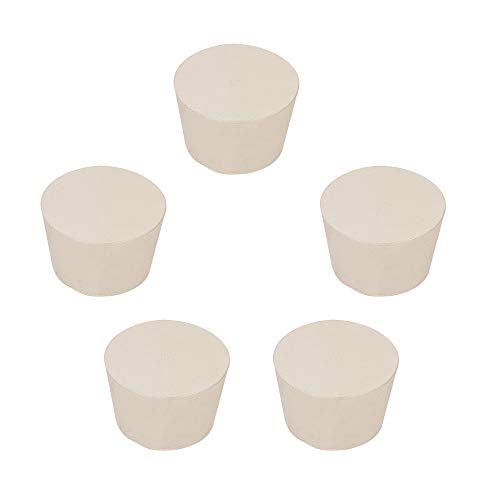 stonylab Vollgummi Stopper, 5 Stück 10# - 41mm x 50mm x 34mm - Weiß Keilförmig Labor Dichtung Gummistopper von stonylab