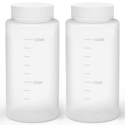stonylab Weithals-Reagenzflasche mit Enghals, HDPE-Schraubverschluss, Laborbedarf, 2er Pack, 1000 ml Kapazität, Langlebig und Chemikalienbeständig stonylab Weithals-Reagenzflasche mit Enghals, HDPE-Schraubverschluss, Laborbedarf, 2er Pack, 1000 ml Kapazität, Langlebig und Chemikalienbeständig von stonylab