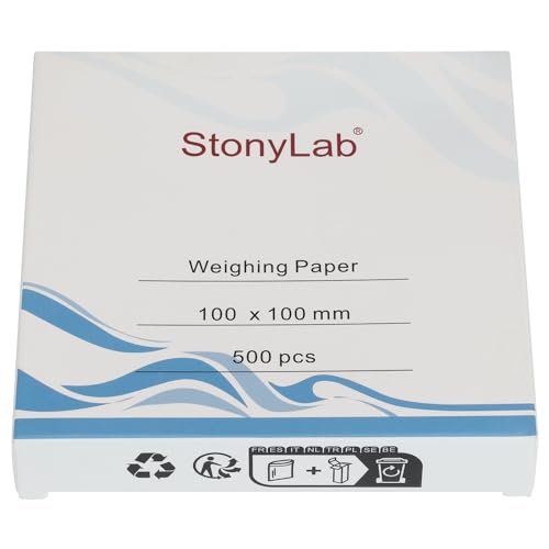 stonylab Wiegepapier, 100 x 100 mm Stickstofffreie Probe Wägepapier Waage Papier Analysenwaage Papier Wägepapier für Laborforschung, 500er Pack von stonylab