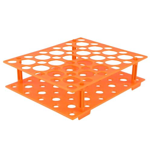 stonylab Zentrifugen Röhrchen Rack, 50 Löchern Abnehmbares Zentrifugenröhrchengestell Kunststoff Ständer für 10/15/50 ml Röhrchen, Orange, 1 Packung von stonylab