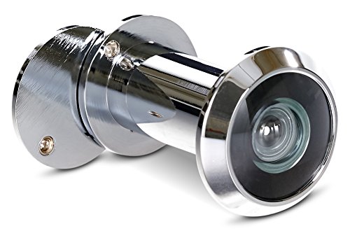 Stoppwerk Türspion Weitwinkel 200° mit Sichtschutz - Chrom Optik - Bohrloch Ø 14mm - Spion für 35-55mm Türen - Hochwertige Echtglaslinse Stoppwerk Türspion Weitwinkel 200° mit Sichtschutz - Chrom Optik - Bohrloch Ø 14mm - Spion für 35-55mm Türen - Hochwertige Echtglaslinse von stoppwerk