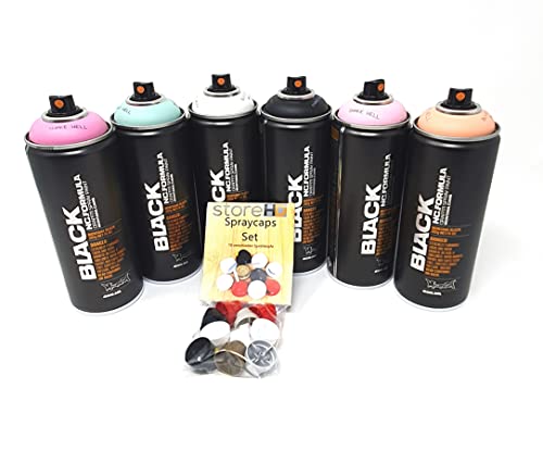 Montana Black Sprühdosen Frauenpower Set + Ersatzsprühköpfe - Graffiti Street Art 6 x 400 ml von store HD
