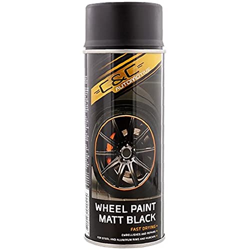 Felgenlack Lackspray, matt schwarz, schwarz matt, 400 ml, Sprühlack, von store