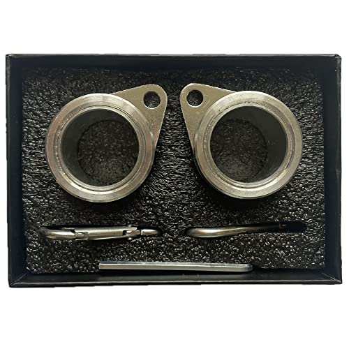 Stormflag 1 Zoll Aluminium 2PCS Flaggenmast Befestigungsringe-Set für Haus Edelstahl Fahnenmast mit Halterung & rotierenden Ringen Wandmontierte Fahnenstange Heavy Duty Fahnenmast Hardware (silber) von stormflag