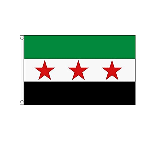 Stormflag 1932-1963 Syrien Flagge Freie Syrische Armee 90cmx150cm Polyester Pongee 90g mit Ösen mit Doppelnadel genäht. Stormflag 1932-1963 Syrien Flagge Freie Syrische Armee 90cmx150cm Polyester Pongee 90g mit Ösen mit Doppelnadel genäht. von stormflag