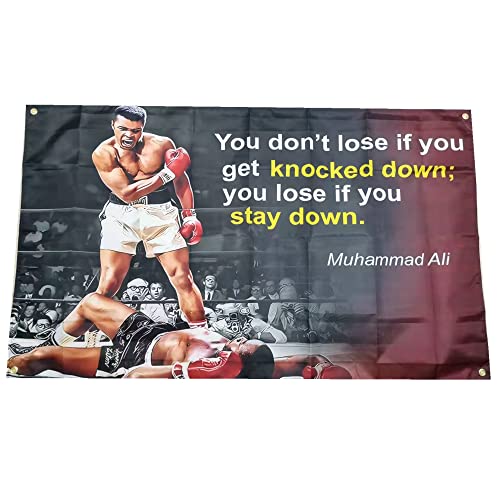 Stormflag Boxflagge "You don't lose you get knock down you lose if you stay down", Polyester, 90 g, mit Messingösen und Doppelnähten Stormflag Boxflagge "You don't lose you get knock down you lose if you stay down", Polyester, 90 g, mit Messingösen und Doppelnähten von stormflag