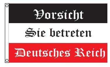 Stormflag Deutsches Reich Kaiserreich Flagges 3x5ft Flagge Deutschland Vorsicht Sie betreten deutsches Reich Fahne 90cmx150cm Polyester Pongee 90g mit Ösen mit Doppelnadel genäht. von stormflag