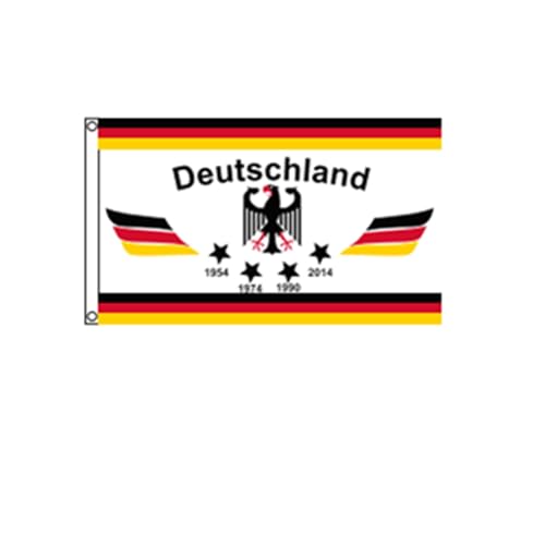 Stormflag Flagge Deutscher fußball 4 sterne 3x5ft Deutscher FIFA Champion Flagge 90x150 cm Polyester 90 g with Eyelets and Double Needle von stormflag