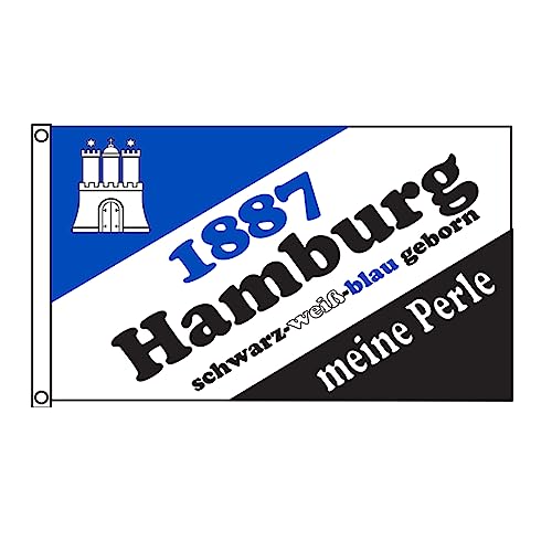 Stormflag Hamburg Flagge 3x5ft Flagge Hamburg Meine Perle Wappen 90 x 150 cm Polyester 90g/m2 von stormflag