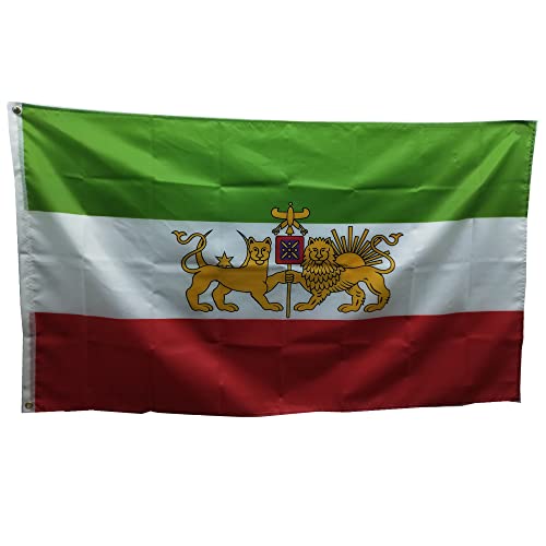 Stormflag Iran Flagge 3x5ft Iranische Royal Löwe Fahne Ehemalige Persien flaggens 90cmx150cm Polyester 90g mit Ösen mit Doppelnadel genäht. von stormflag