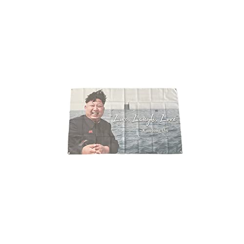 Stormflag Kim Jong Un Flagge 90cmx150cm Kim Jong Un Live Laugh Love Fahne 3x5ft Polyester 90g mit Ösen mit Doppelnadel genäht. von stormflag