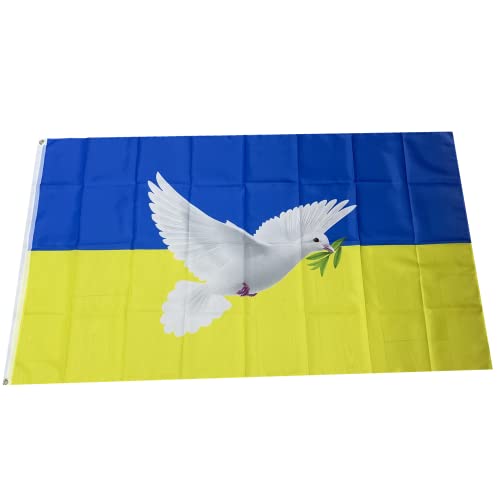 Stormflag Mauretanien Ukraine Flagges (90cmx150cm) Taube Frieden Polyester 90g mit Ösen mit Doppelnadel von stormflag