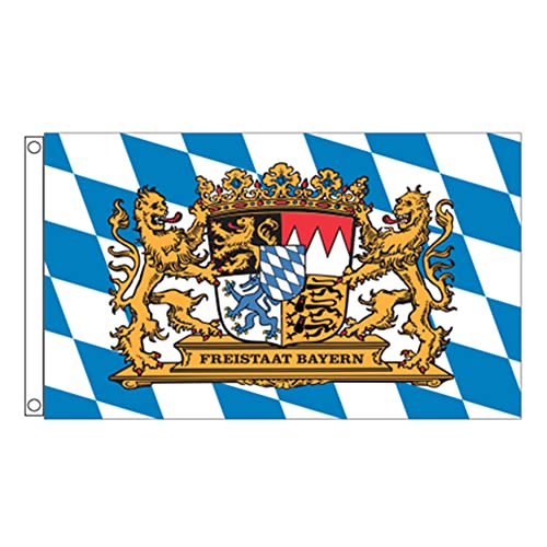 Stormflag Bayern Flagge 3x5ft Bavaria Flag 90cmx150cm Polyester 90g mit Ösen mit Doppelnadel genäht. von stormflag