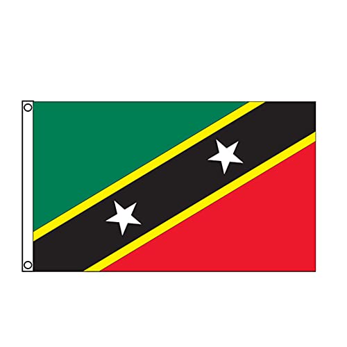 Stormflag St. Kitts und Nevis Flagge (90cmx150cm) Polyester Pongee 95g mit Doppelnadel genäht. von stormflag