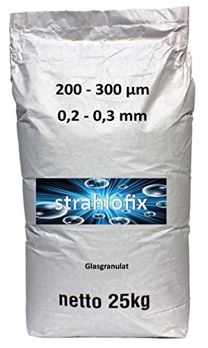 25 kg Strahlmittel Glasgranulat gebrochenes Glas (200-300 µm) von strahlofix