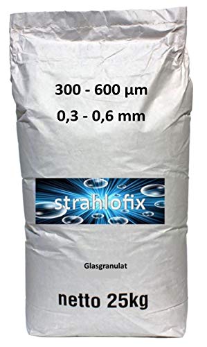 25 kg Strahlmittel Glasgranulat gebrochenes Glas (300-600 µm) von strahlofix