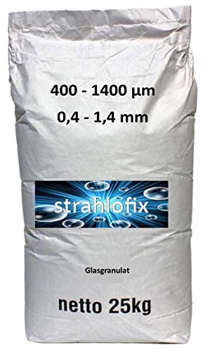 25 kg Strahlmittel Glasgranulat gebrochenes Glas (400-1400 µm) von strahlofix