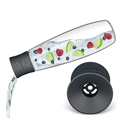 streamlid® Karaffendeckel kompatibel mit SodaStream Duo Glasflaschen | Früchtedeckel | Zubehör | Die Fruchtstücke Werden zurückgehalten von streamlid