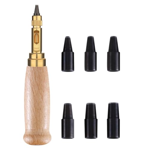 6-Teiliger Automatischer Lochstanzer,Lederstanze mit 6 Pcs Loch Durchmesser 1-4mm,Schraubenstanzer,6 in 1 Automatische Lochstanzer,Lochstanzer,lochstanzer papier,lochzange papier,loch stanzer von streeHerjjkeA1