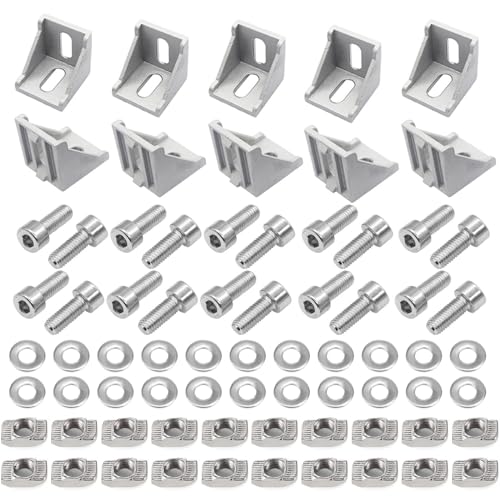 streeHerjjkeA1 10 pcs Befestigungsmaterial Winkel，Aluprofil 30x30 Nut 8 Winkelverbinder，Eckverbinder，Winkel Befestigung，für Aluprofil,DIY-Projekt, Strebenprofil, 3D-Drucker von streeHerjjkeA1