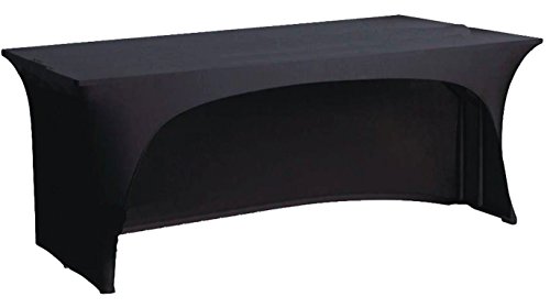 Schwarze spandex-Tischdecke für 1.83 m langen Tisch, 1 gewölbte Seite, für Dj, Buffet, Bar von stretchycovers