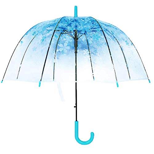 strimusimak Kreativer Vogelkäfig-Form-Regenschirm, Transparenter Blumenmuster-winddichter Niedlicher Regenschirm Für Mädchen Frauen Tragbar Blau strimusimak Kreativer Vogelkäfig-Form-Regenschirm, Transparenter Blumenmuster-winddichter Niedlicher Regenschirm Für Mädchen Frauen Tragbar Blau von strimusimak