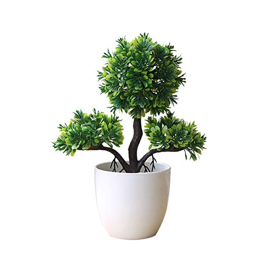 strimusimak Künstliche Gast-Grußkiefer, Kunstpflanze, Topfpflanze, Zuhause, Büro, Schreibtisch, Dekoration, Bonsai-Ornament – Grün von strimusimak