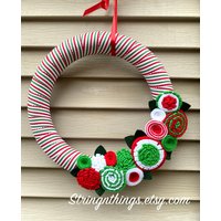 Weihnachtskranz - Filzblumenkranz Türkranz von stringnthings