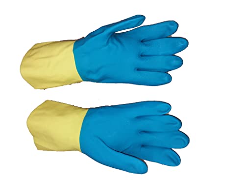 Stronghand Industrie Gummihandschuh KENORA blau-gelb Größe 7 lebensmittelgeeignet und chemikalienbeständig von Stronghand