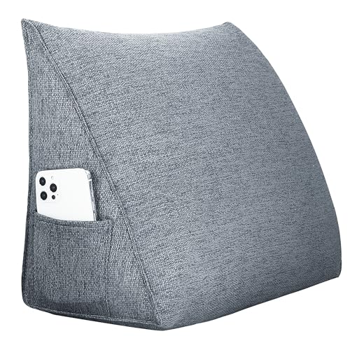 strusery Orthopädisches Keilkissen - Ergonomisches Rückenkissen für Bett & Sofa mit abnehmbarem Bezug, ideal als Lesekissen und Rückenlehne (dunkelgrau, 45x20x35 cm) von strusery