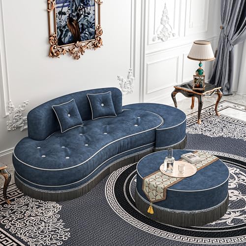 strusery Sofa 2-Sitzer, Loveseat Sofa Couch mit 2 Kissen, bequemes Sitzkissen, kleine Sofas für Wohnzimmer/Wohnung/Schlafzimmer, einfache Montage, Samtsofa, Blau strusery Sofa 2-Sitzer, Loveseat Sofa Couch mit 2 Kissen, bequemes Sitzkissen, kleine Sofas für Wohnzimmer/Wohnung/Schlafzimmer, einfache Montage, Samtsofa, Blau von strusery