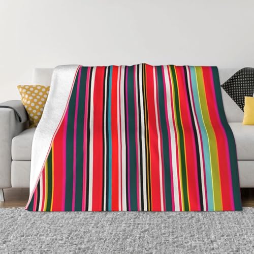 Ultraweiche, gemütliche Micro-Fleece-Überwurfdecke mit buntem Streifendruck, für alle Jahreszeiten, warm, für Bettwäsche, Sofa, Reisen Ultraweiche, gemütliche Micro-Fleece-Überwurfdecke mit buntem Streifendruck, für alle Jahreszeiten, warm, für Bettwäsche, Sofa, Reisen von sttung