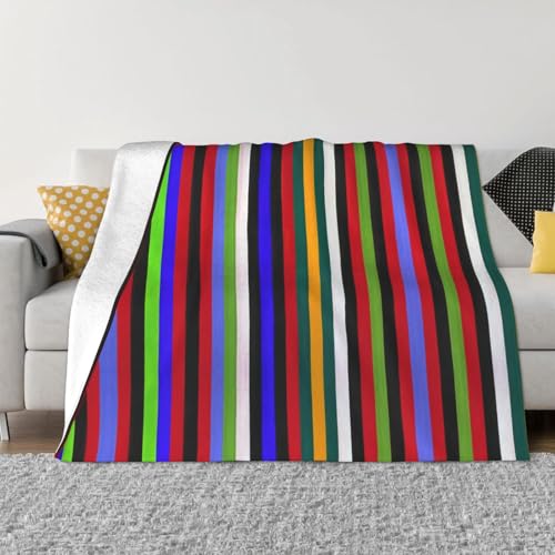 Ultraweiche, gemütliche Micro-Fleece-Überwurfdecke mit farbigem Streifendruck, für alle Jahreszeiten, warm, für Bettwäsche, Sofa, Reisen Ultraweiche, gemütliche Micro-Fleece-Überwurfdecke mit farbigem Streifendruck, für alle Jahreszeiten, warm, für Bettwäsche, Sofa, Reisen von sttung