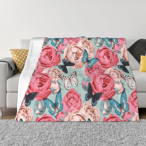 sttung Farbenfroher Blumendruck, ultraweich, gemütlich, Mikro-Fleece-Überwurf, Decke, für alle Jahreszeiten, warm, für Bettwäsche, Sofa, Reisen sttung Farbenfroher Blumendruck, ultraweich, gemütlich, Mikro-Fleece-Überwurf, Decke, für alle Jahreszeiten, warm, für Bettwäsche, Sofa, Reisen von sttung