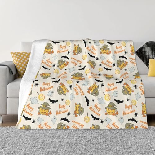 sttung Halloween-Kürbis- und Eulen-Druck, ultraweiche, gemütliche Micro-Fleece-Überwurfdecke, ganzjährig, warm, für Bettwäsche, Sofa, Reisen sttung Halloween-Kürbis- und Eulen-Druck, ultraweiche, gemütliche Micro-Fleece-Überwurfdecke, ganzjährig, warm, für Bettwäsche, Sofa, Reisen von sttung