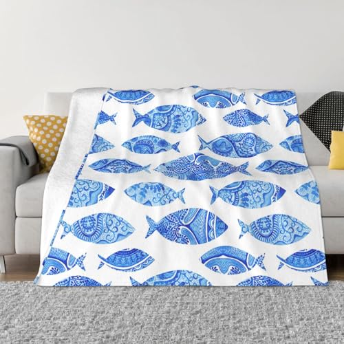 sttung Überwurf mit Fischgemäldedruck, ultraweich, gemütlich, Mikro-Fleece, für alle Jahreszeiten, warm, für Bettwäsche, Sofa, Reisen sttung Überwurf mit Fischgemäldedruck, ultraweich, gemütlich, Mikro-Fleece, für alle Jahreszeiten, warm, für Bettwäsche, Sofa, Reisen von sttung