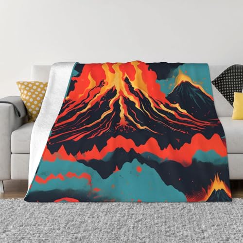 sttung Ultraweiche, gemütliche Micro-Fleece-Überwurfdecke, Vulkandruck, für alle Jahreszeiten, warm, für Bettwäsche, Sofa, Reisen sttung Ultraweiche, gemütliche Micro-Fleece-Überwurfdecke, Vulkandruck, für alle Jahreszeiten, warm, für Bettwäsche, Sofa, Reisen von sttung