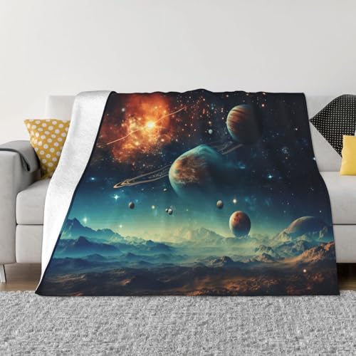 sttung Ultraweiche, gemütliche Micro-Fleece-Überwurfdecke mit Galaxie-Mond-Motiv, für alle Jahreszeiten, warm, für Bettwäsche, Sofa, Reisen sttung Ultraweiche, gemütliche Micro-Fleece-Überwurfdecke mit Galaxie-Mond-Motiv, für alle Jahreszeiten, warm, für Bettwäsche, Sofa, Reisen von sttung